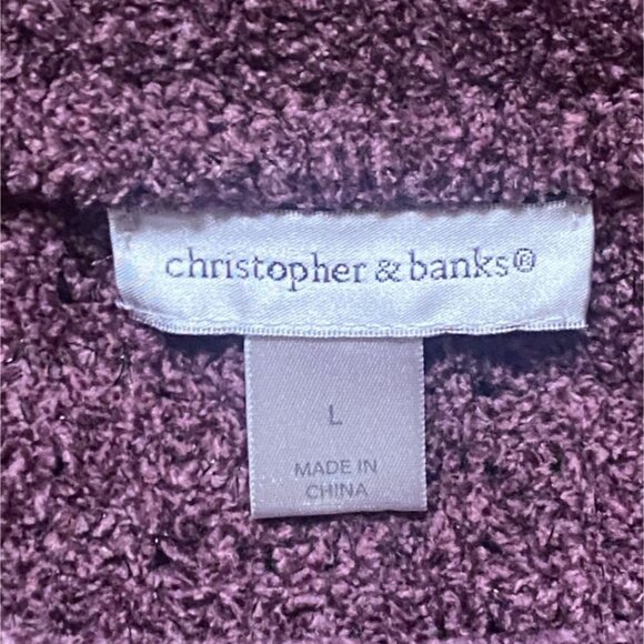 Christopher & Banks Chunky Knit Soft Sweater-Purple-Size Large-GUC - Picture 3 of 9